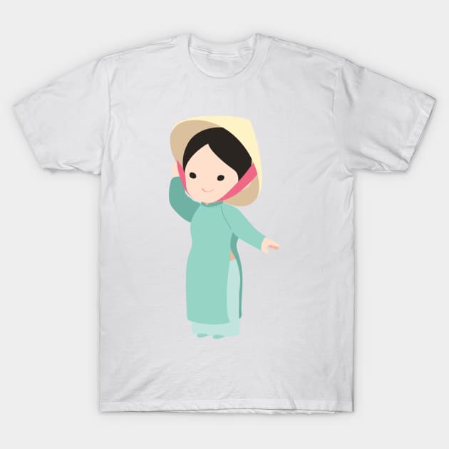 Vietnamese Ao dai traditional dress T-Shirt by clgtart